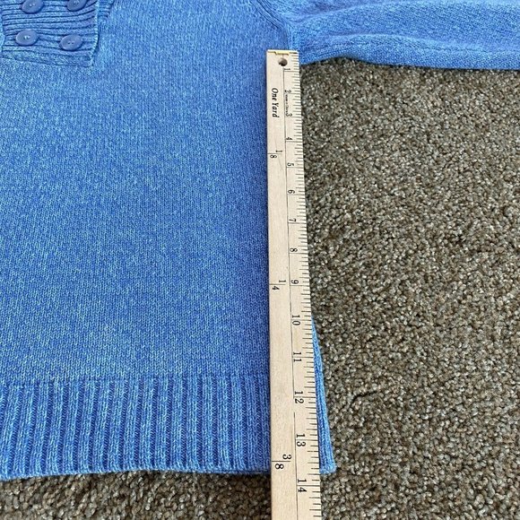 Karen Scott Shawl Collar Sweater Light Blue Knit Buttons Size Medium 3/4 Sleeve - Picture 10 of 10